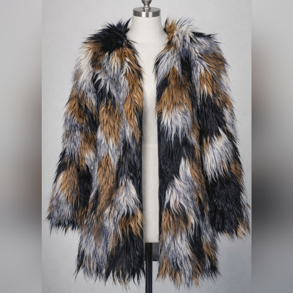 Chic Faux Fur Teddy Jacket in Black, Gray, and Brown